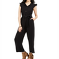 Monteau Women's Ruffled Jumpsuit Black Size Petite M