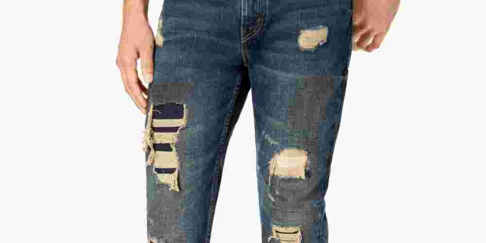 Levi's Men's 511 Slim Fit Rip And Repair Jeans Blue Size 29X32