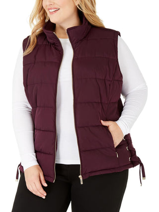 Calvin Klein Women's Plus Outerwear Vest Quilted Winter Auburn Size 0X