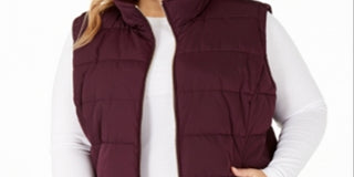 Calvin Klein Women's Plus Outerwear Vest Quilted Winter Auburn Size 0X