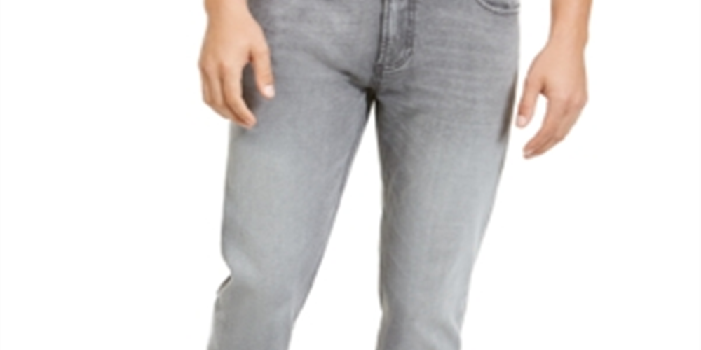 American Rag Men's Iron Stretch Recycled Repreve Jeans Gray-Black Size 36X30