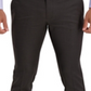 Reaction Kenneth Cole Men's Stretch Micro Houndstooth Skinny Fit Flex Waistband Flat Front Dress Pant Brown Size 29X30