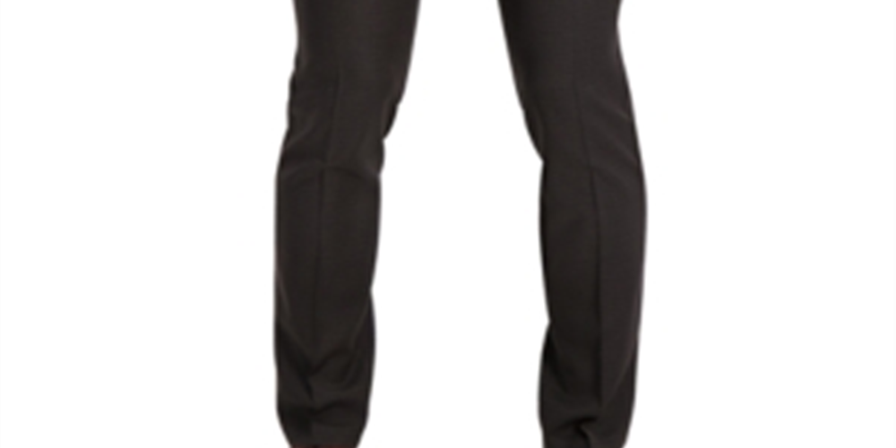 Reaction Kenneth Cole Men's Stretch Micro Houndstooth Skinny Fit Flex Waistband Flat Front Dress Pant Brown Size 29X30