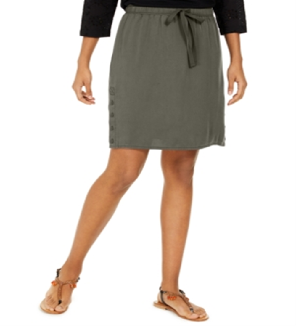 Style & Co Women's Drawstring Tencel Skort Green Size XX-Large
