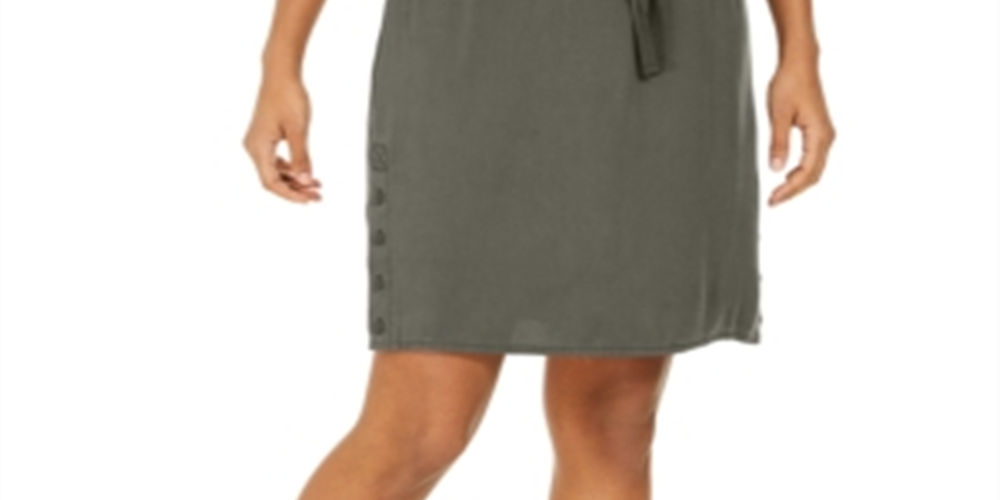 Style & Co Women's Drawstring Tencel Skort Green Size XX-Large
