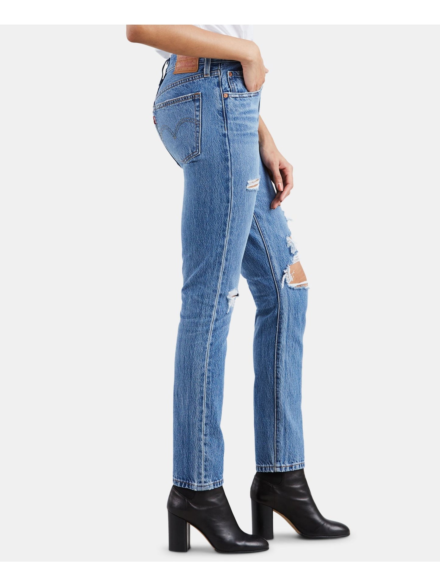 Levi's Women's Frayed Skinny Jeans Blue Size 29X28