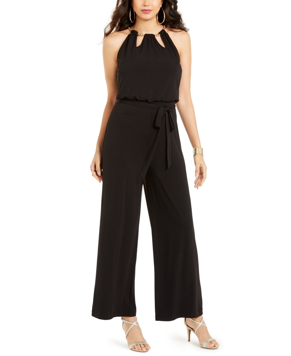 Thalia Sodi Women's Chain Neck Jumpsuit Black Size Medium