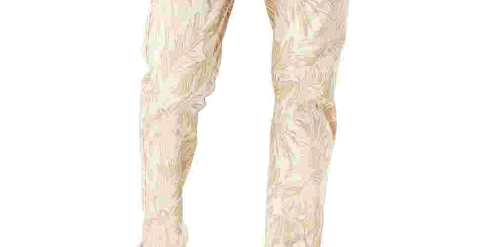 Dockers Men's Slim Fit Smart 360 Flex Stretch Cropped Leaf Printed Chinos White Size 32X30