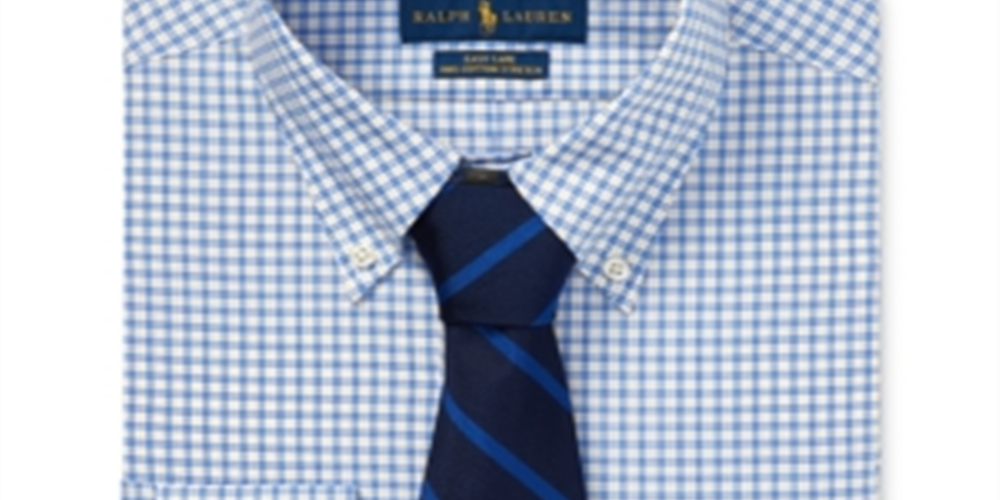Ralph Lauren Men's Plaid Cotton Dress Shirt Blue Size 14.5X32-33