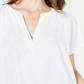 Alfani Women's V Neck Textured Top White Size Petite Medium