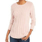 Charter Club Women's Cable Knit Button Trim Sweater Flamingo Pink Size Petite XL