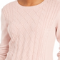 Charter Club Women's Cable Knit Button Trim Sweater Flamingo Pink Size Petite XL