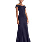 Calvin Klein Women's Off The Shoulder Gown Blue Size 4