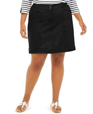 Karen Scott Women's Plus Knit Waistband Skort Black Size 22W