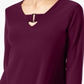 Alfani Women's Buckle Detail Tunic Merlot  Size Petite S/M