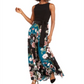 INC International Concepts Women's 2 in 1 Keyhole Back Maxi Dress Black Size 6 Petite