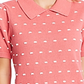 CeCe Women's Coral Polka Dot Short Sleeve Peter Pan Collar T-Shirt Top Pink Size M