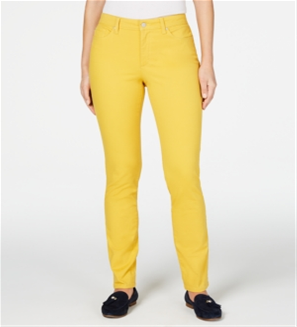 Charter Club Women's Lexington Straight Leg Jeans Yellow Size 8