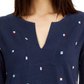 Charter Club Women's Cotton Embroidered Top Blue Size Medium