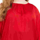 Calvin Klein Women's Embellished Dolman Sleeve Jewel Neck Top Red Size 2X