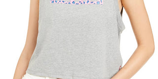 Levi's Women's Cropped Logo Tank Gray Size Large