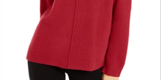 Alfani Women's Ribbed Long Sleeve Turtle Neck Sweater Red Size X-Large