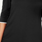 Alfani Women's Piped 3/4 Sleeve T-Shirt Black Size Small