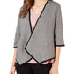 Alfani Women's Drape Front Cardigan Black- Gray   Size Petite Small