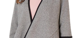 Alfani Women's Drape Front Cardigan Black- Gray   Size Petite Small