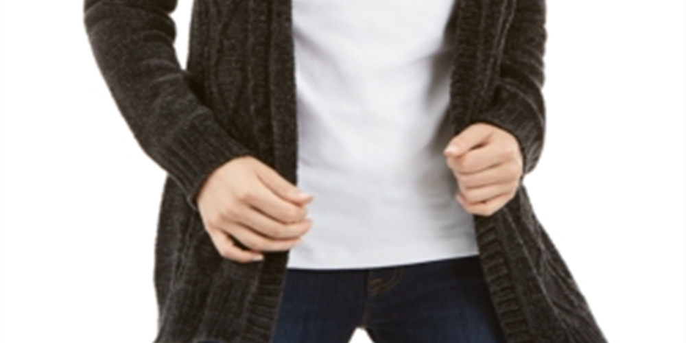 Karen Scott Women's Long Sleeve Cardigan Sweater Black Size Petite Small