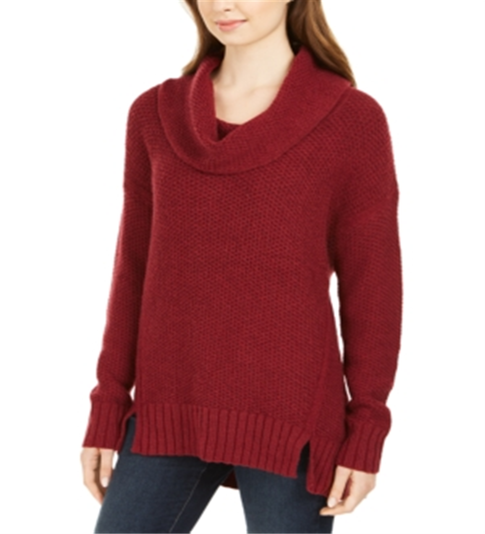 Style & Co Women's Cowl Neck Sweater Red Size Petite X-Large