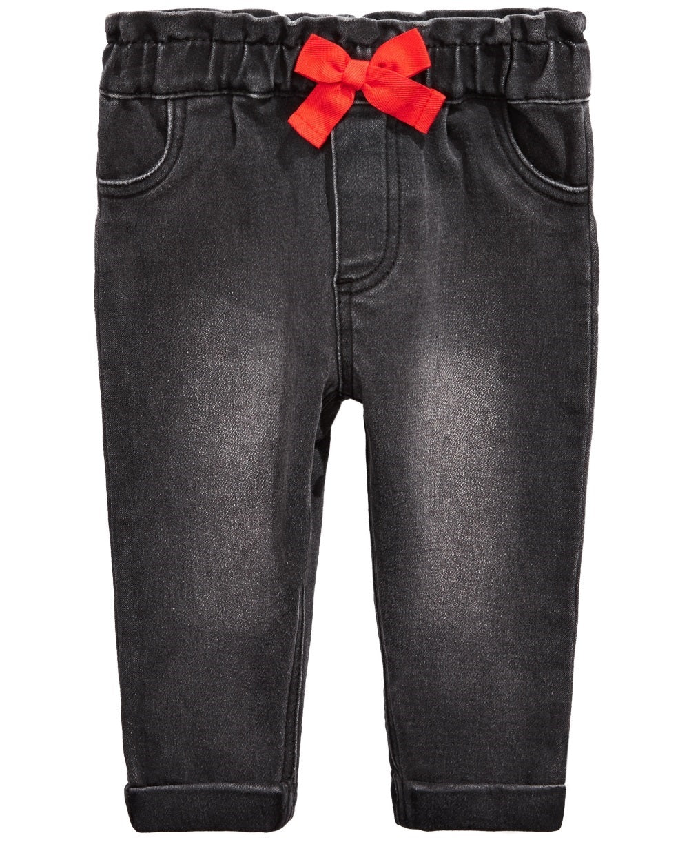First Impressions Baby Girls Bow Jeans Black Size 18 Months