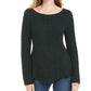 Style & Co Women's Textured Speckle Long Sleeve Jewel Neck T-Shirt Sweater Green Size Petit XL