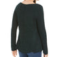 Style & Co Women's Textured Speckle Long Sleeve Jewel Neck T-Shirt Sweater Green Size Petit XL