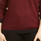 Karen Scott Women's Cotton Two Tone Henley Sweater Red Size Petite S