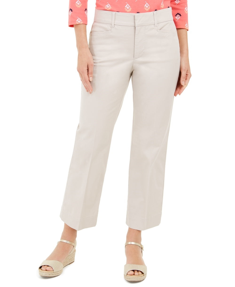 Charter Club Women's Cropped Straight Leg Pants  Beige Size 8