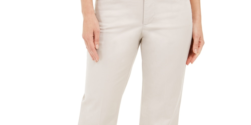 Charter Club Women's Cropped Straight Leg Pants  Beige Size 8