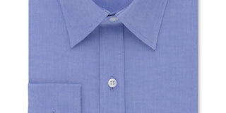 Tommy Hilfiger Men's Patterned Collared Classic Fit Stretch Dress Shirt Blue Size 15.5X32-33