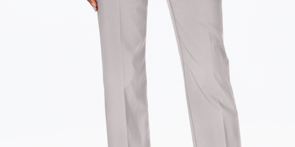 JM Collection Women's Tummy Control Curvy Fit Pants Gray Size 8 Petite
