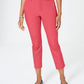 Charter Club Women's Newport Tummy Control Cropped Pants Red Size 10