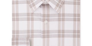 Calvin Klein Men's Logo Slim Fit Stretch Collar Dress Shirt Beige Size 14.5X32X33