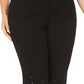 INC International Concepts Women's Plus Embellished Ankle Skinny Jeans Black Size 24W