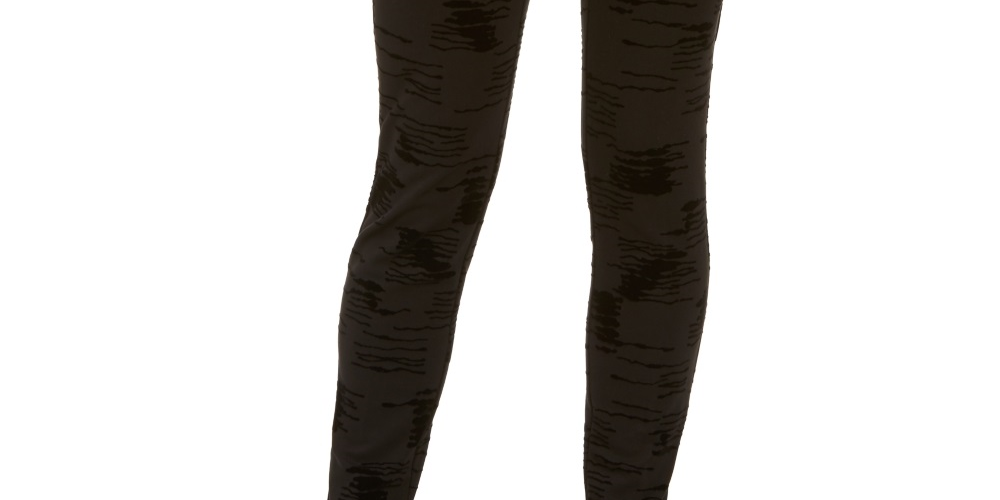 Alfani Women's Velvet Flocked High Waist Skinny Pants Black Size 8