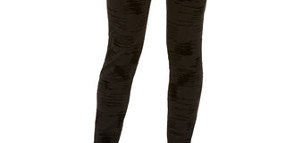 Alfani Women's Velvet Flocked High Waist Skinny Pants Black Size 8