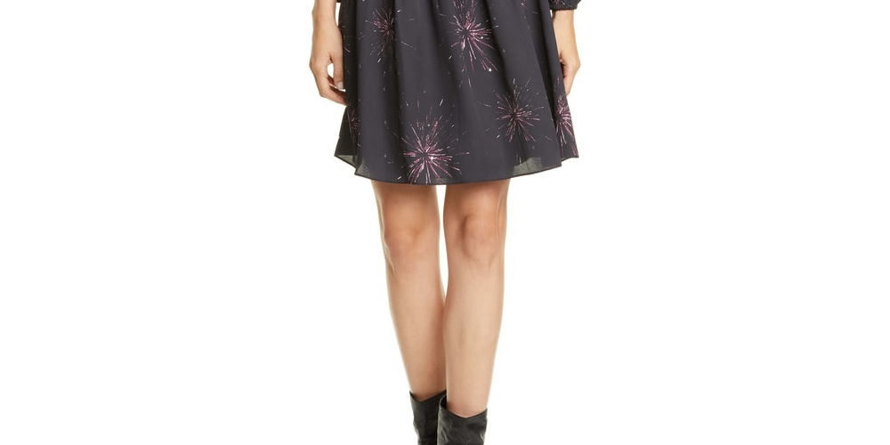 Joie Women's Ramla Keyhole Neck Long Sleeve Dress Black Size Small