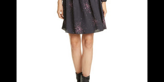 Joie Women's Ramla Keyhole Neck Long Sleeve Dress Black Size Small