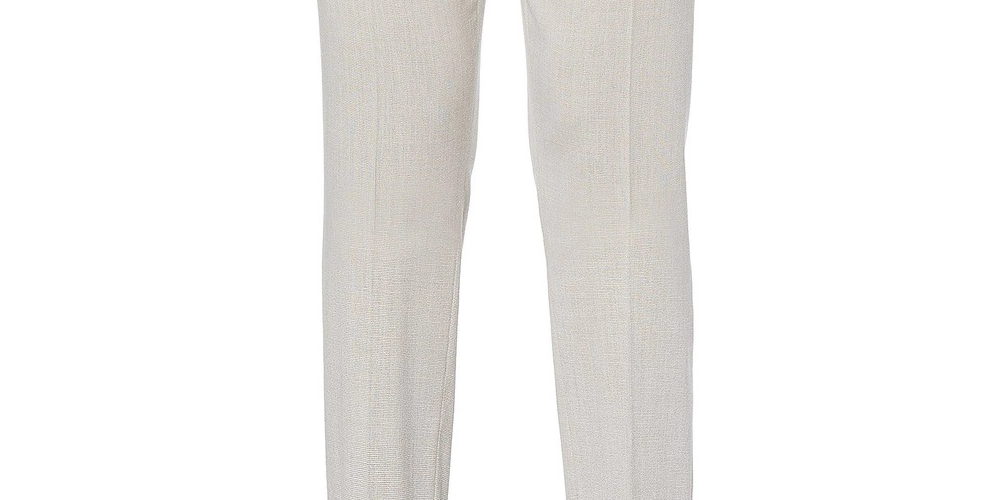 Perry Ellis Men's Slim Fit Large Windowpane Dress Pants Brindle White Size 36X29