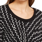 Alfani Women's Printed Knit Tie Front Top Black Size Medium