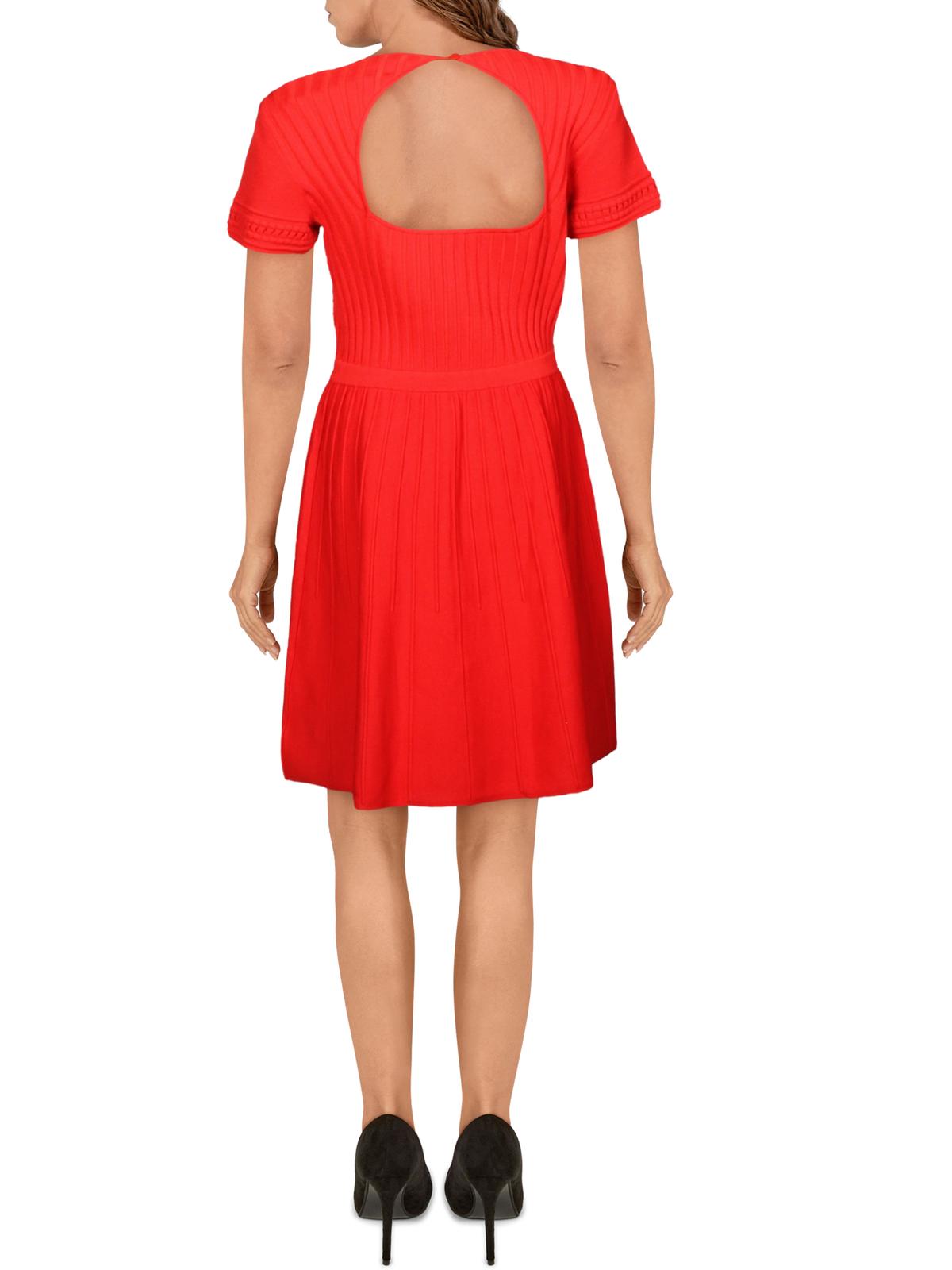 Parker Women's Hamilton Open Back Knit Cocktail Dress Red Size Large