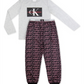 Calvin Klein Big Boy's 2 Pc Brushed Pajamas Set Gray Size LG